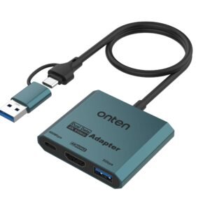 Onten 3 - in - 2 USB-C&USB-A to HDMI 4K@60Hz Adapter